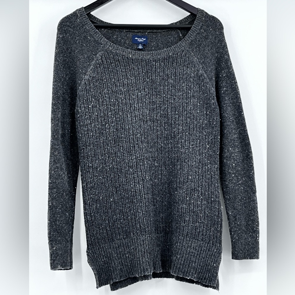 American Eagle Outfitter Oversized Chunky Knit Grey Sweater Small‎ Petite